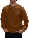 HOTake Mens Waffle Texture Pullover Sweatshirt Brown Size Small by Deal US
