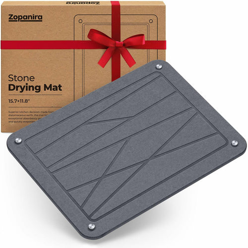 Zopanira Diatomaceous Earth Drying Stone Mat Gray 11.8x15.7 Kitchen Counter by Deal US