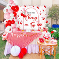 BACH AND BOUJEE She's The Cherry on Top Baby Shower Backdrop Red Balloons by Deal US