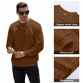 HOTake Mens Waffle Texture Pullover Sweatshirt Brown Size Small by Deal US