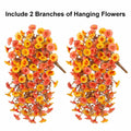HyeFlora 2 PCS Faux Fall Hanging Flowers Plants UV Resistant Orange+Yellow by Deal US