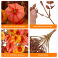 HyeFlora 2 PCS Faux Fall Hanging Flowers Plants UV Resistant Orange+Yellow by Deal US