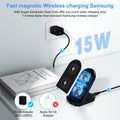 Sicodo Wireless Charger Stand 15W for Samsung S25 Ultra S24+ S23FE S22 S21 Black by Deal US