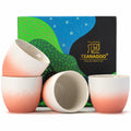 TEANAGOO Japanese Tea Cup 5.6oz Gradient Pink White 4 Pcs Box by Deal US
