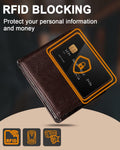 FLETUTE Full-Grain Leather Slim Airtag Wallet Mens Luxury Blue by Deal US