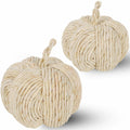 winemana 2 Pack Woven Pumpkin Decor Fall Thanksgiving White Assorted Size by Deal US