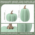 Vicenpal 2 Pcs Green Foam Pumpkins Fall Thanksgiving Decor Flocked Velvet by Deal US