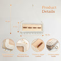 heiwinner Herb Drying Rack Hanging Rustic Wood 4-Compartment 15.7x5.9x0.59 by Deal US
