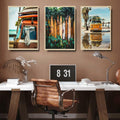 WYHLMTQ Bohemian Beach 3pcs Canvas Wall Art 12x16in Coastal Tropical by Deal US