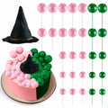 Geelin 41 Pcs Halloween Witch Cake Topper Pink Green Silver Black Balloons by Deal US
