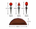 Lutong Wine Stopper Set 3pcs with Stand Wood Silver & Brown Entertainment by Deal US