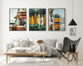 WYHLMTQ Bohemian Beach 3pcs Canvas Wall Art 12x16in Coastal Tropical by Deal US