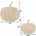 winemana 2 Pack Woven Pumpkin Decor Fall Thanksgiving White Assorted Size by Deal US