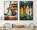 WYHLMTQ Bohemian Beach 3pcs Canvas Wall Art 12x16in Coastal Tropical by Deal US