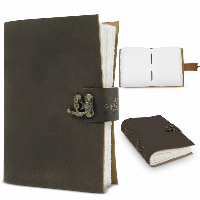 Anecdotal Vintage Genuine Leather Journal 6x8 Brown 200 Pages Unlined by Deal US