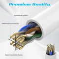 ecjtu 350FT Cat6 Ethernet Cable UTP PoE 24AWG CCA White with 25 Cable Ties by Deal US