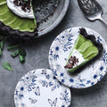 Pandecor 50 Blue White Floral Disposable Paper Plates 7in Butterfly Theme by Deal US