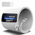 ecjtu 350FT Cat6 Ethernet Cable UTP PoE 24AWG CCA White with 25 Cable Ties by Deal US