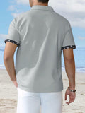 TRFIC Men's Casual Short Sleeve Button Down Shirt Grey Size 3X-Large by Deal US