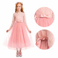 ABEHIK Flower Girls Lace Tulle Communion Dress Pink Size 2-3T by Deal US