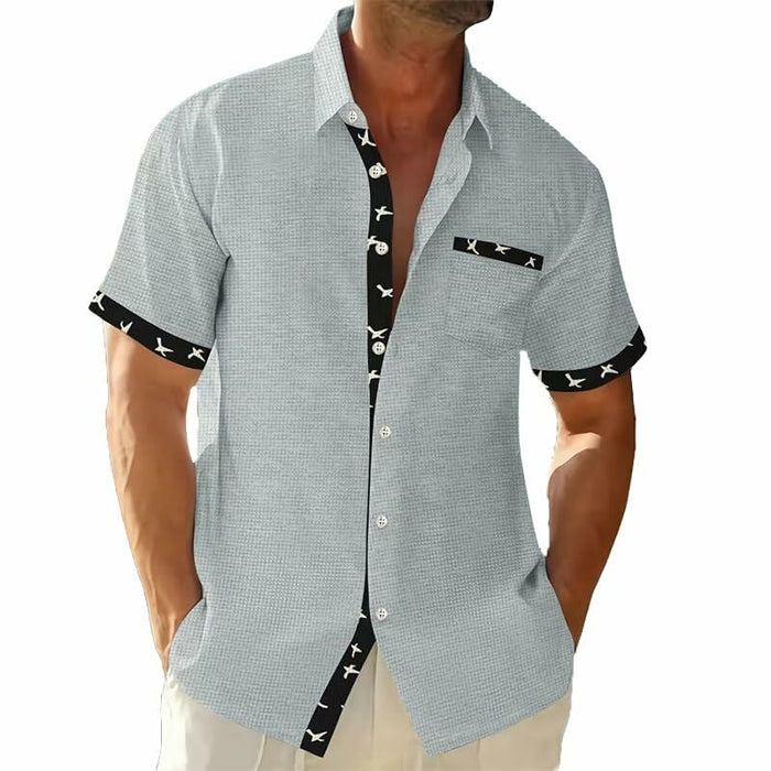 TRFIC Men's Casual Short Sleeve Button Down Shirt Grey Size 3X-Large by Deal US