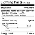 GoodBulb 5W E12 Clear Golden LED Chandelier Bulbs 2200K 300LM 6 Pack by Deal US