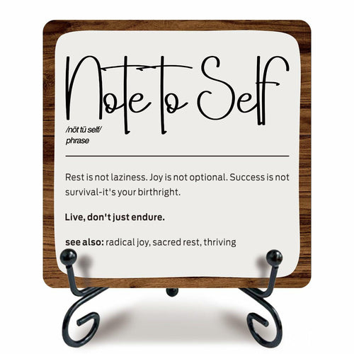 Ketsord 5x5 Black Gossip Wood Plaque Note To Self Inspirational Quote by Deal US