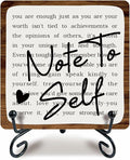 Ketsord 5x5 Black Gossip Wood Plaque Note To Self Inspirational Quote by Deal US