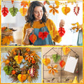 HunnmingRe 24 Pcs Thanksgiving Fall Felt Ornaments Maple Leaf Orange Decor by Deal US
