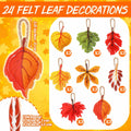 HunnmingRe 24 Pcs Thanksgiving Fall Felt Ornaments Maple Leaf Orange Decor by Deal US