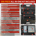 Wakuka 400 Pcs Drill Bit & Screwdriver Set Black High Speed Steel Titanium by Deal US