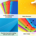 Aipker Plastic Folder with Pockets 3-Hole Punched 7 Pack Assorted Colors by Deal US