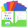 Aipker Plastic Folder with Pockets 3-Hole Punched 7 Pack Assorted Colors by Deal US