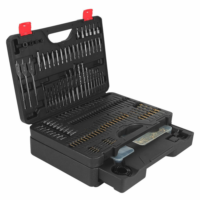 Wakuka 400 Pcs Drill Bit & Screwdriver Set Black High Speed Steel Titanium by Deal US
