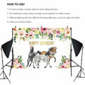JICONEE Horse Birthday Party Backdrop Western Bohemian Wildflower 7x5ft by Deal US