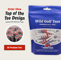 Wild Golf Wood Bamboo Golf Tees 3-1/4" Extra-Thick Red White Blue 50 Pack by Deal US