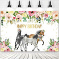 JICONEE Horse Birthday Party Backdrop Western Bohemian Wildflower 7x5ft by Deal US