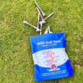 Wild Golf Wood Bamboo Golf Tees 3-1/4" Extra-Thick Red White Blue 50 Pack by Deal US