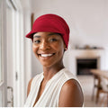 Wimnkuv Soft Bamboo Baseball Cap Women Chemo Hat Wine Red+Khaki One Size by Deal US