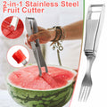 TAOTOP 2PCS Stainless Steel Watermelon Fork Slicer 2-in-1 Portable Silver by Deal US