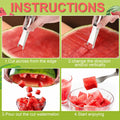 TAOTOP 2PCS Stainless Steel Watermelon Fork Slicer 2-in-1 Portable Silver by Deal US