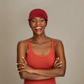 Wimnkuv Soft Bamboo Baseball Cap Women Chemo Hat Wine Red+Khaki One Size by Deal US