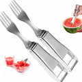 TAOTOP 2PCS Stainless Steel Watermelon Fork Slicer 2-in-1 Portable Silver by Deal US