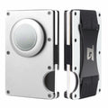 Team Gainz Mens Metal Wallet RFID Blocking Airtag Holder Silver W/ Strap by Deal US