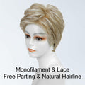 Getshow Mono Top Synthetic Lace Front Wig Layered Hair Light Mixed Blonde by Deal US