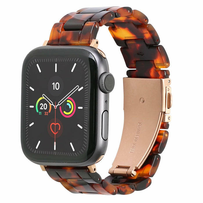 MAIRUI Resin Watch Band Compatible Apple Watch 38-41mm Series 1-9 Amber by Deal US