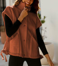 Yozazzy Sherpa Vest Women Sleeveless Fleece Zip Up Rust Size S by Deal US