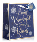 Fifth Ave Kraft Christmas Bags Large 12x10x5 Joy Pack of 12 Holiday Gift by Deal US