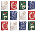 Fifth Ave Kraft Christmas Bags Large 12x10x5 Joy Pack of 12 Holiday Gift by Deal US