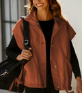 Yozazzy Sherpa Vest Women Sleeveless Fleece Zip Up Rust Size S by Deal US